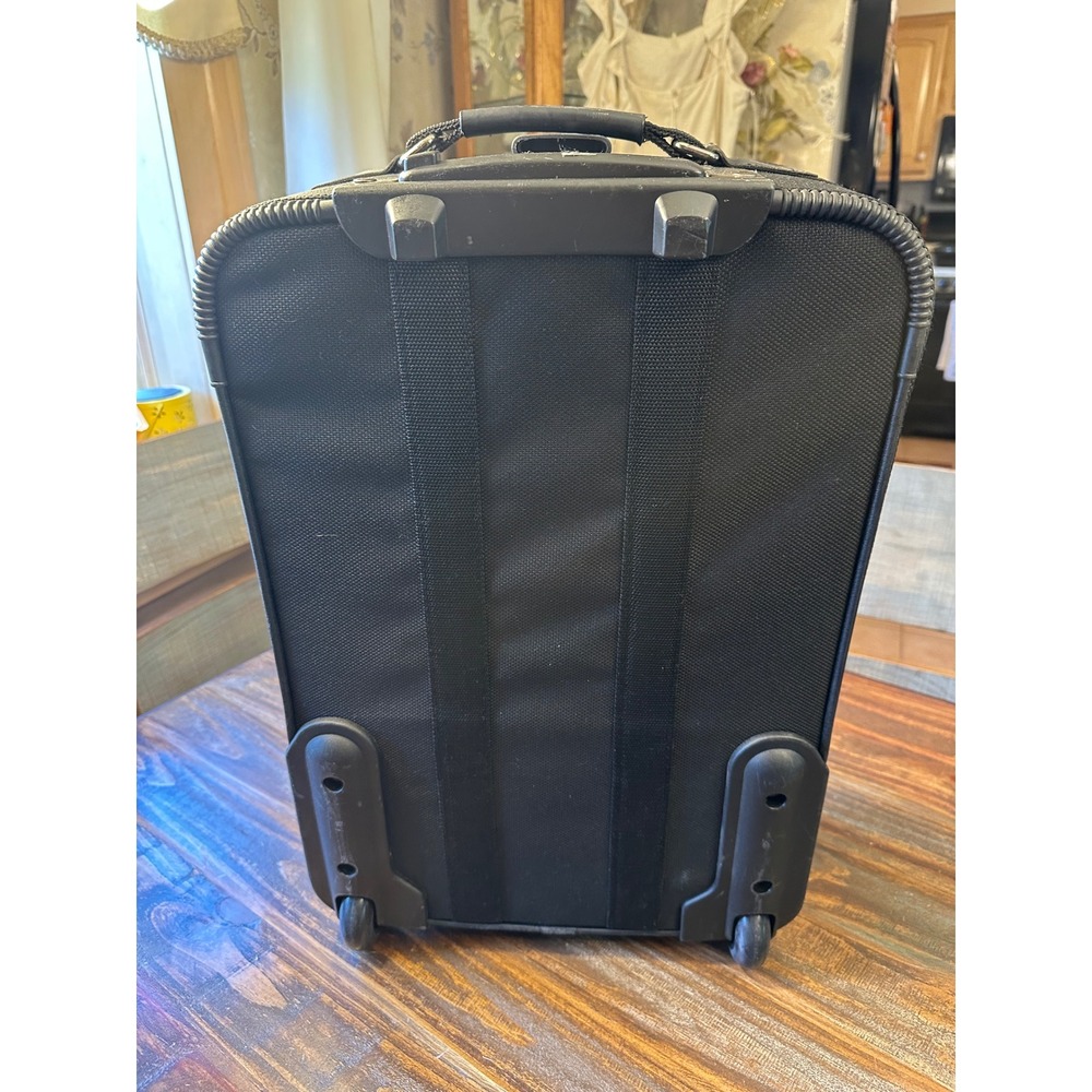 American Tourister Black Ballistic Nylon Rolling Carry On Luggage Upright Bag - Picture 7 of 14